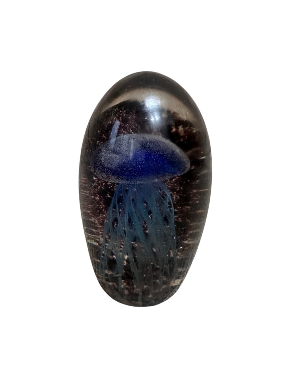 NEW Two's Company Tozai Purple Blue Jellyfish Glass Paperweight